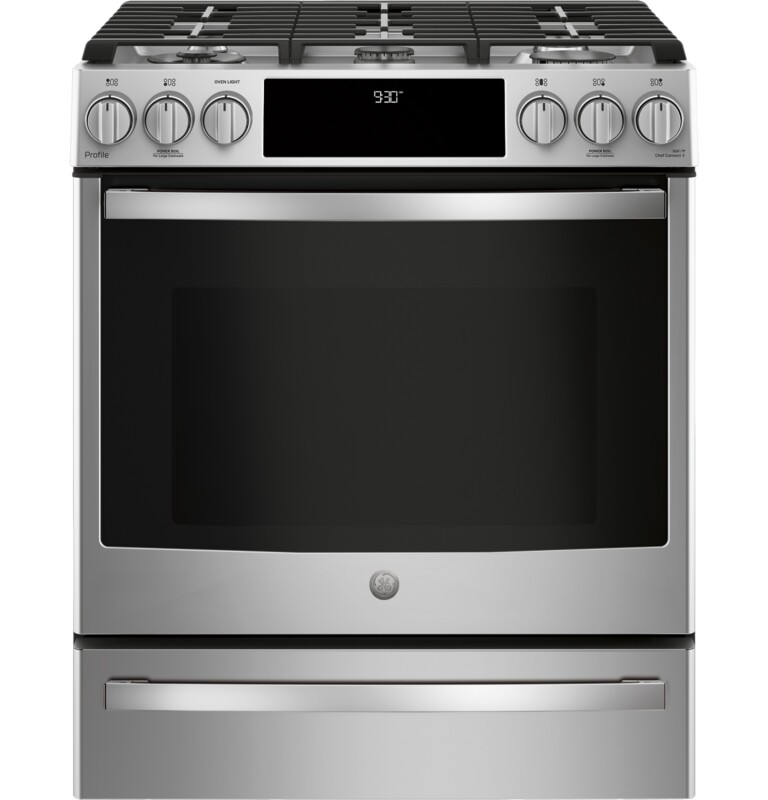 30" Smart Slide-In Front-Control Gas Range PGS930SELSS