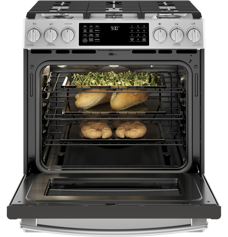 30" Smart Slide-In Front-Control Gas Range PGS930SELSS