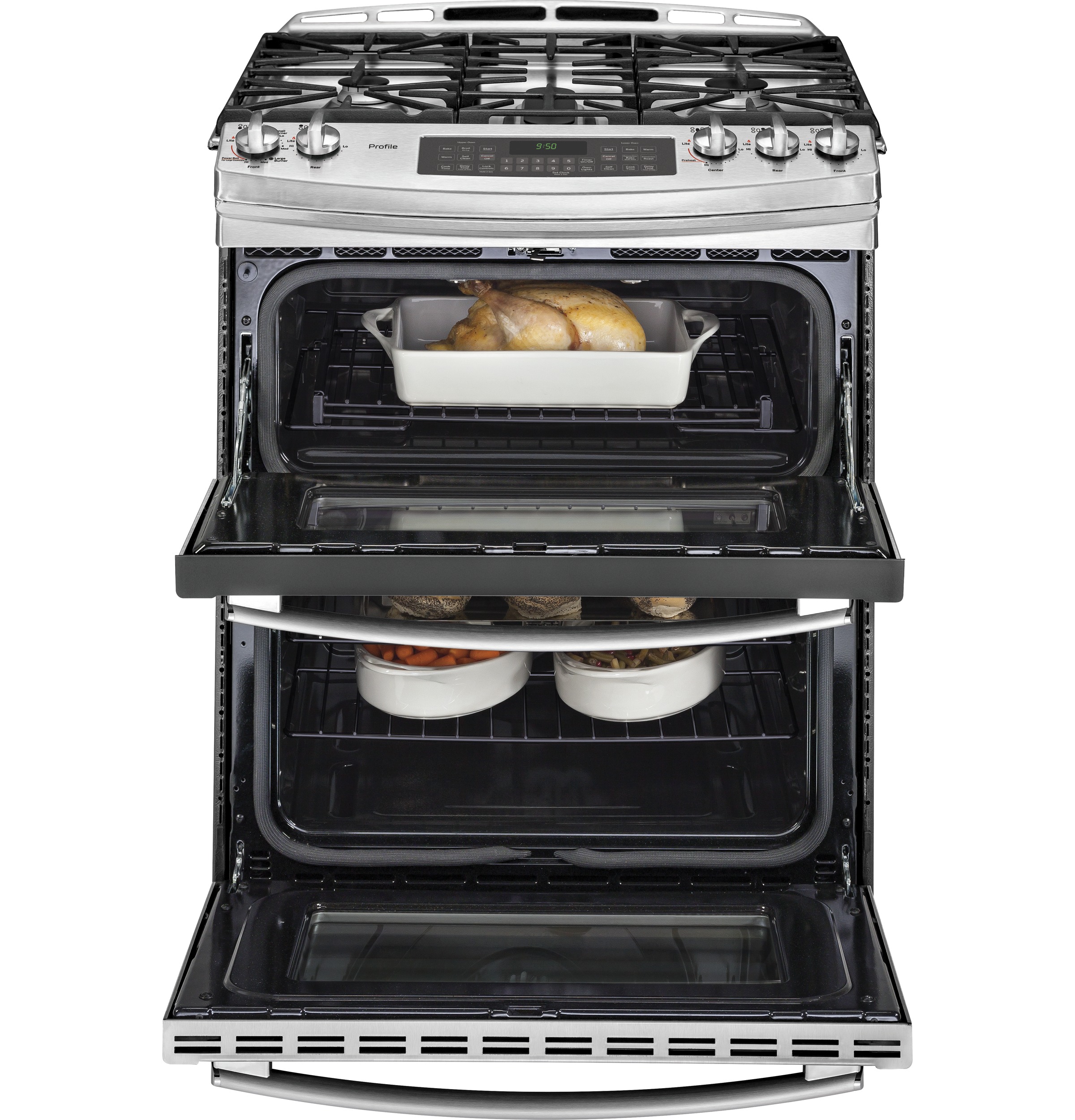 Series 30" Slide-In Front Control Double Oven Gas Range PGS950SEFSS