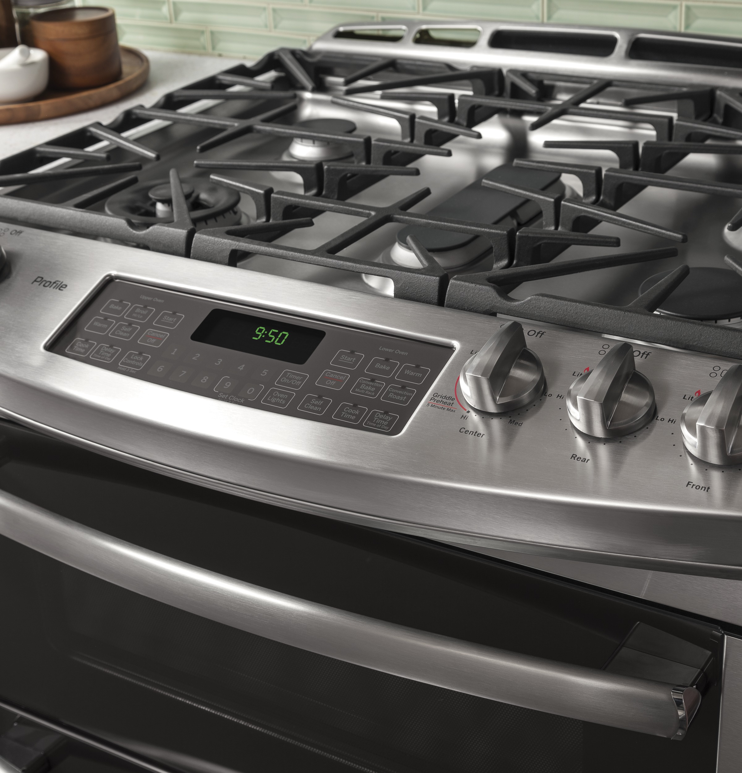 Series 30" Slide-In Front Control Double Oven Gas Range PGS950SEFSS