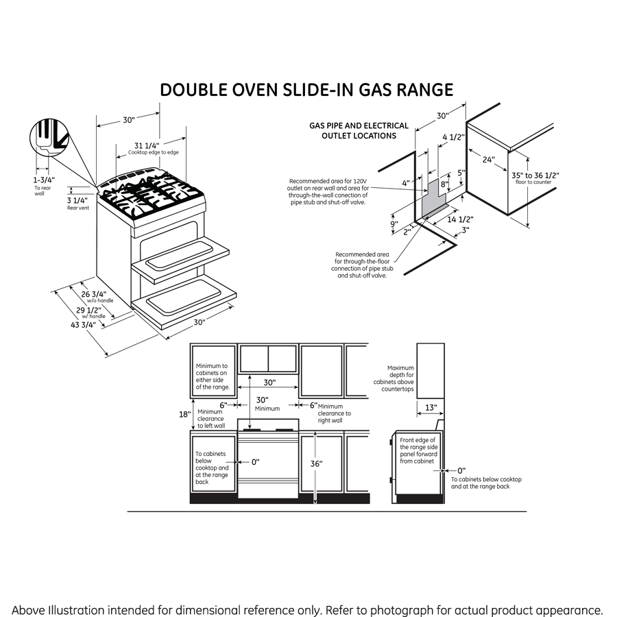 Series 30" Slide-In Front Control Double Oven Gas Range PGS950SEFSS