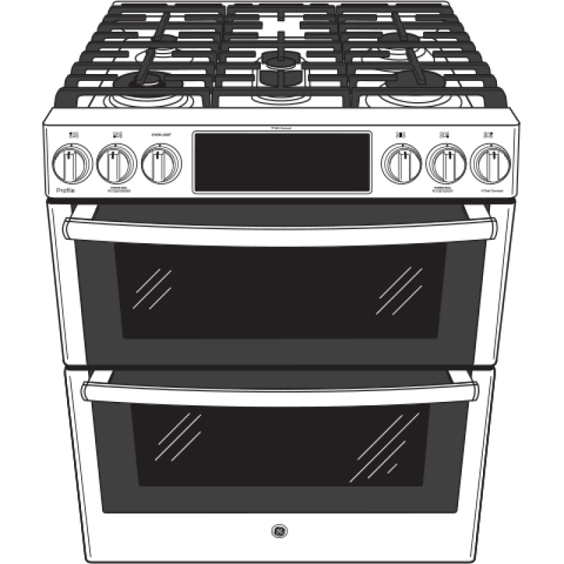30" Smart Slide-In Front-Control Gas Double Oven Convection Range PGS960SELSS