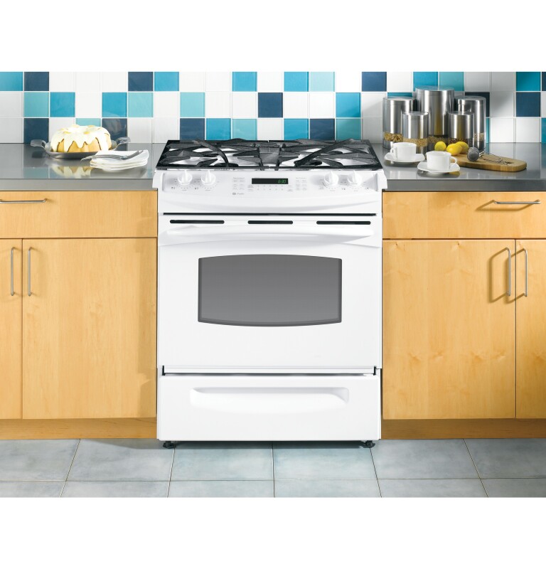 GE Profile 30" Slide-In Gas Range White PGS975DEPWW Picture 1