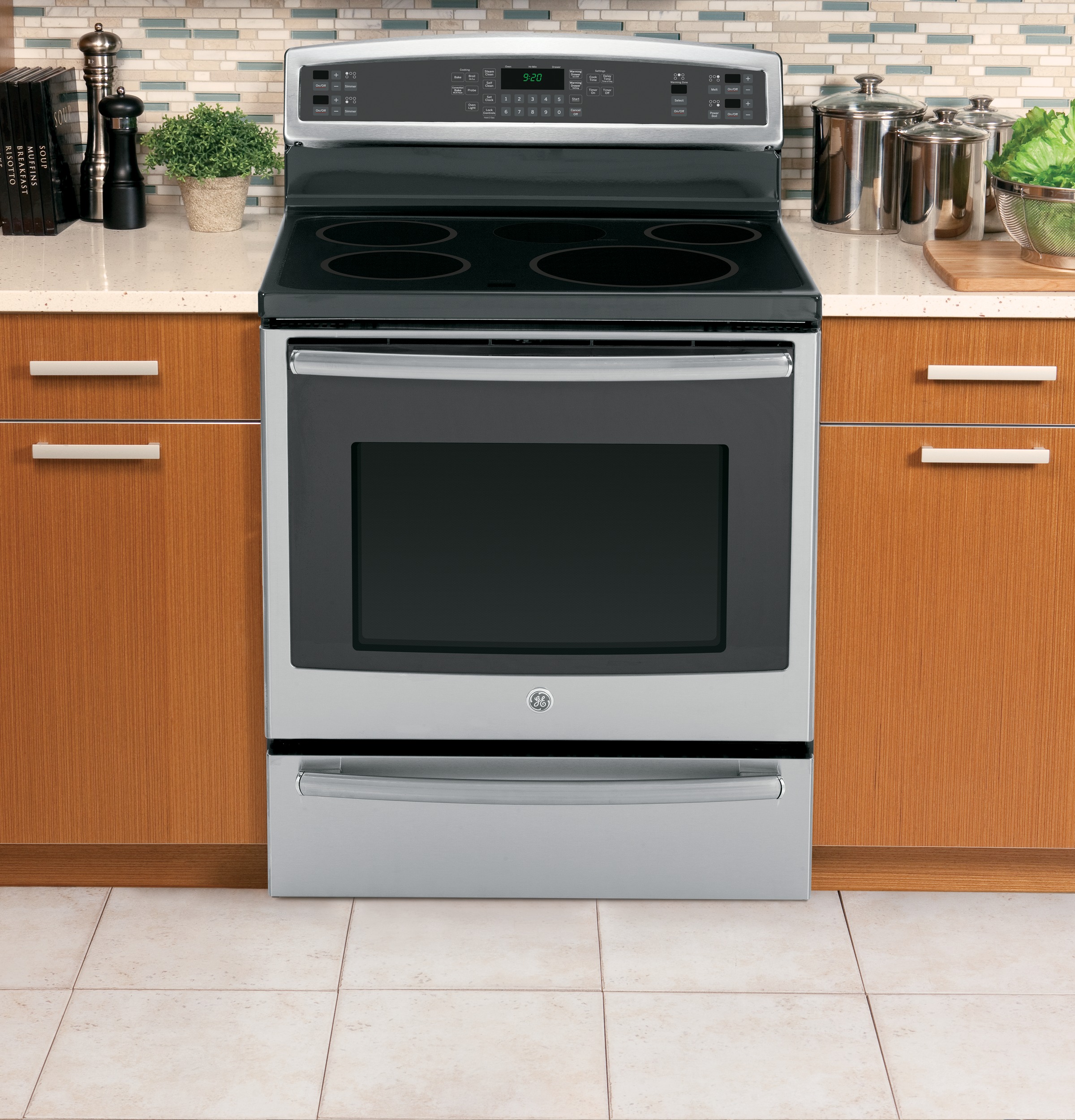 Series 30" Free-Standing Induction and Convection Range with Warming Drawer PHB920SFSS