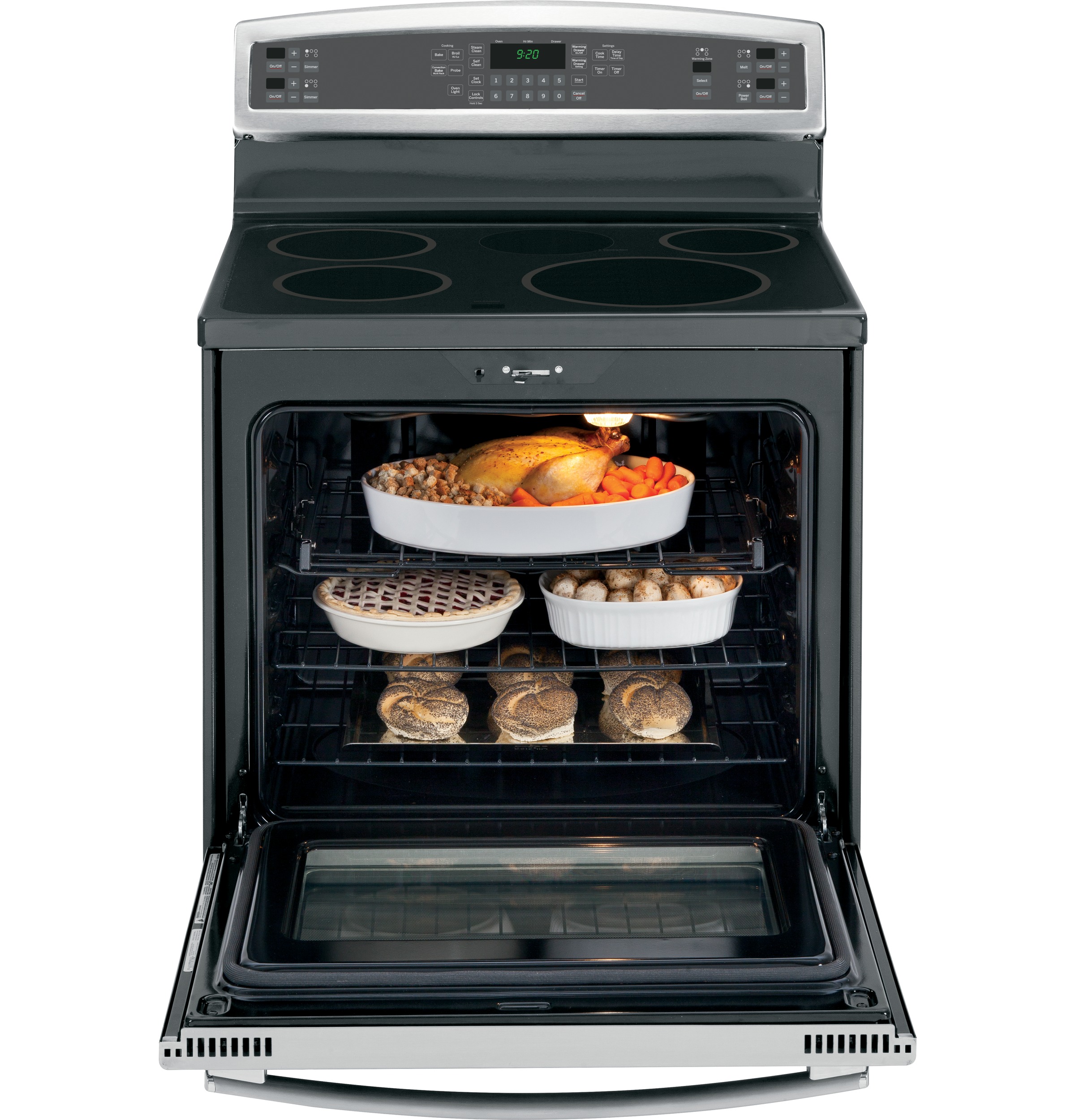 Series 30" Free-Standing Induction and Convection Range with Warming Drawer PHB920SFSS