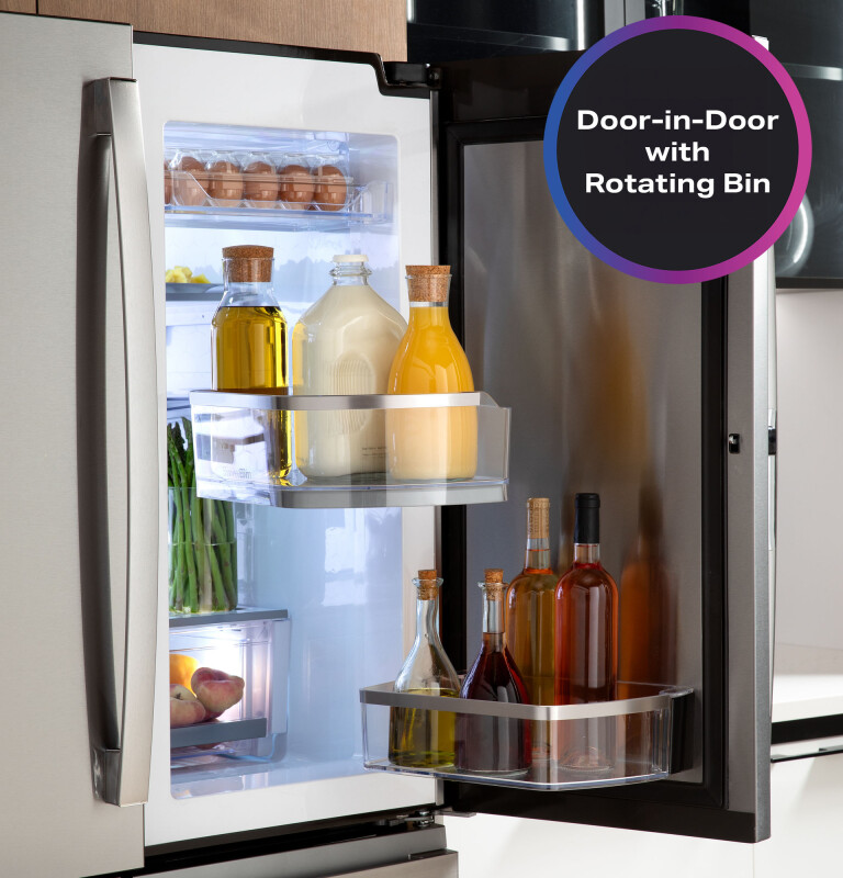 Ge Profile™ Energy Star® 22.9 Cu. Ft. Counter-depth Quad-door Refrigerator With Dual-dispense Autofill Pitcher And Door In Door PHD23BYWFS