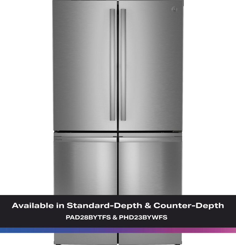 Ge Profile™ Energy Star® 22.9 Cu. Ft. Counter-depth Quad-door Refrigerator With Dual-dispense Autofill Pitcher And Door In Door PHD23BYWFS