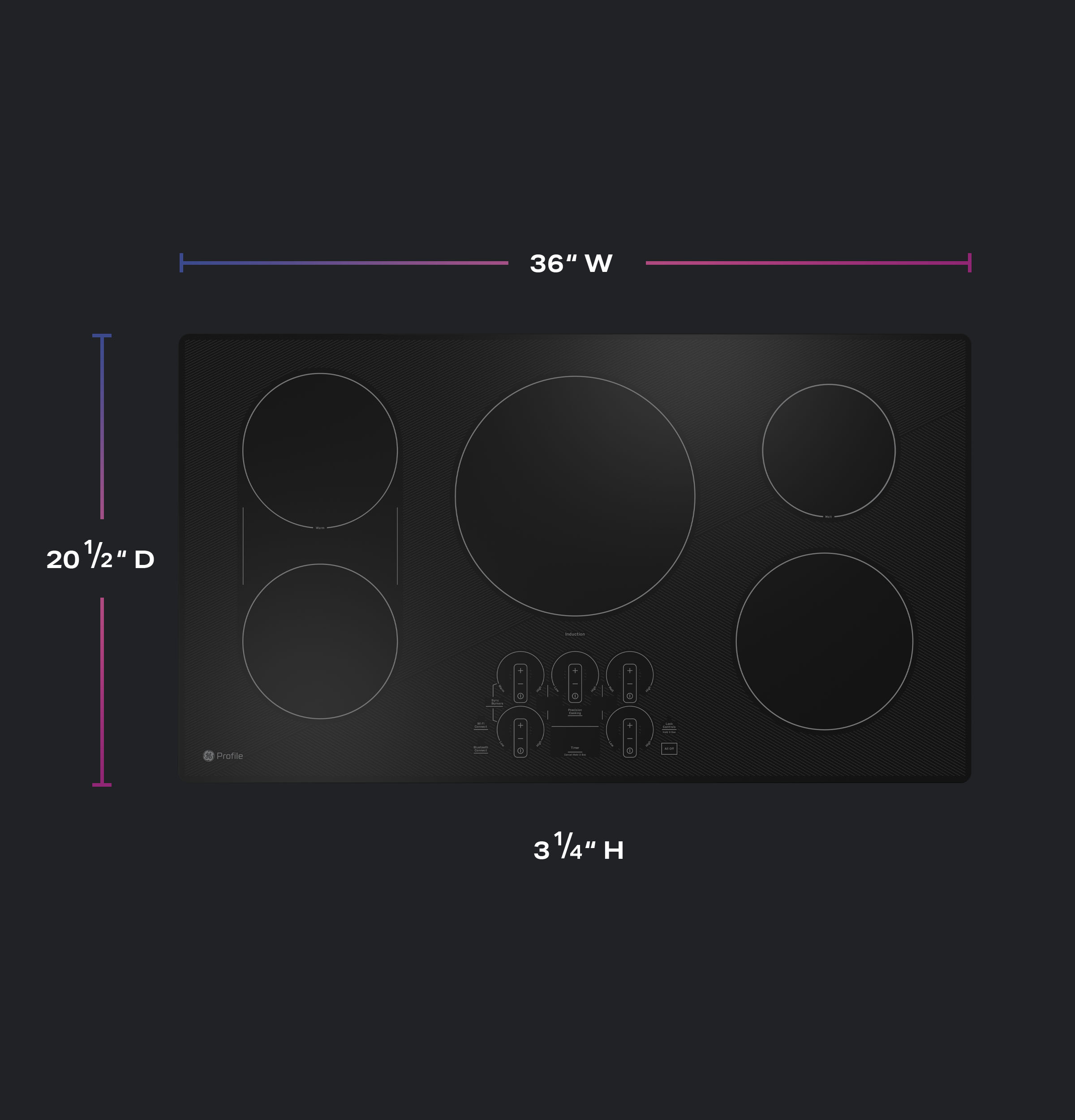 GE Profile™ ENERGY STAR® 36" Built-In Touch Control Induction Cooktop PHP9036STSS