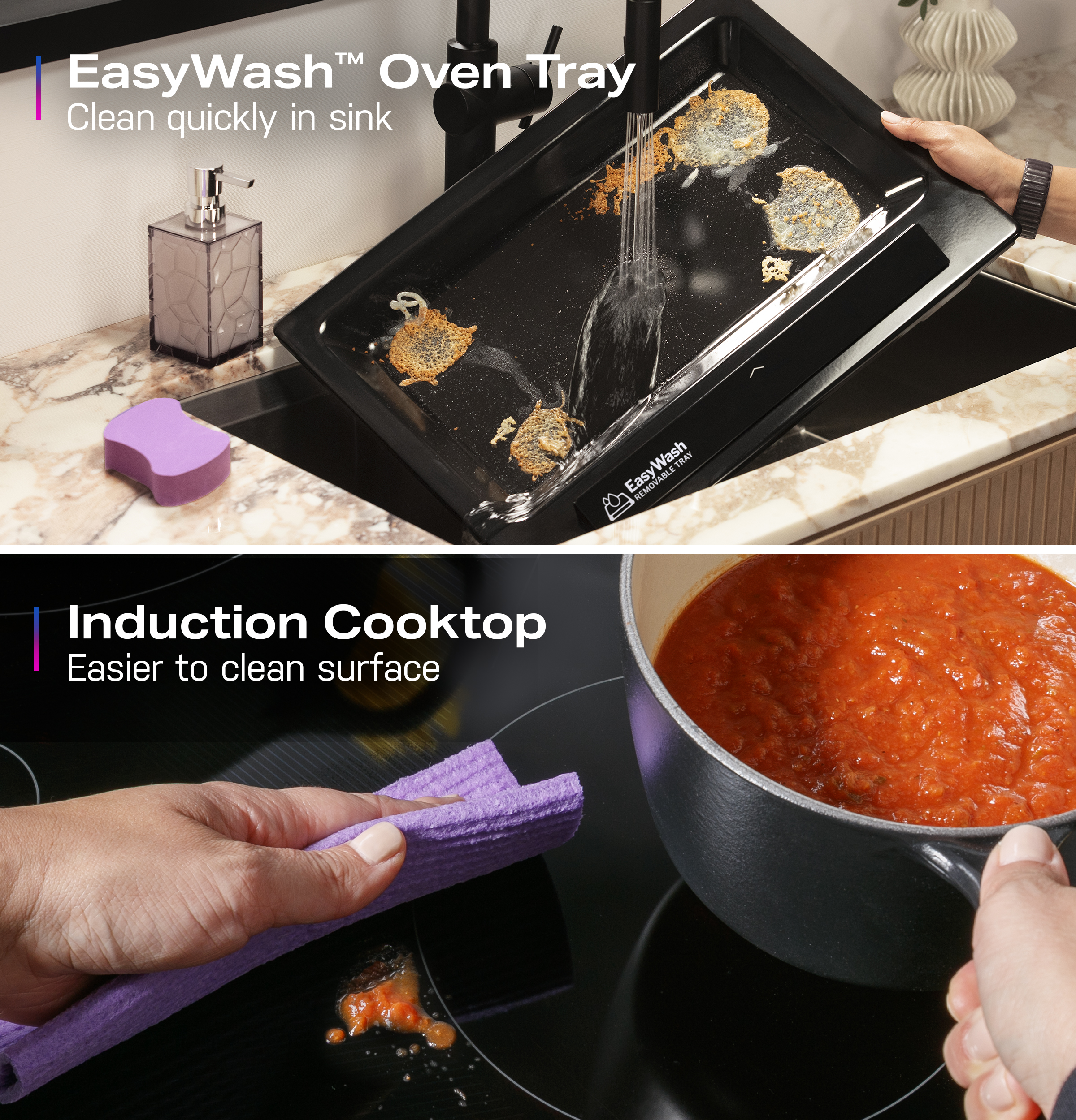 30" Smart Slide-In Induction and Convection Range with No Preheat Air Fry and EasyWash Oven Tray PHS700AYFS