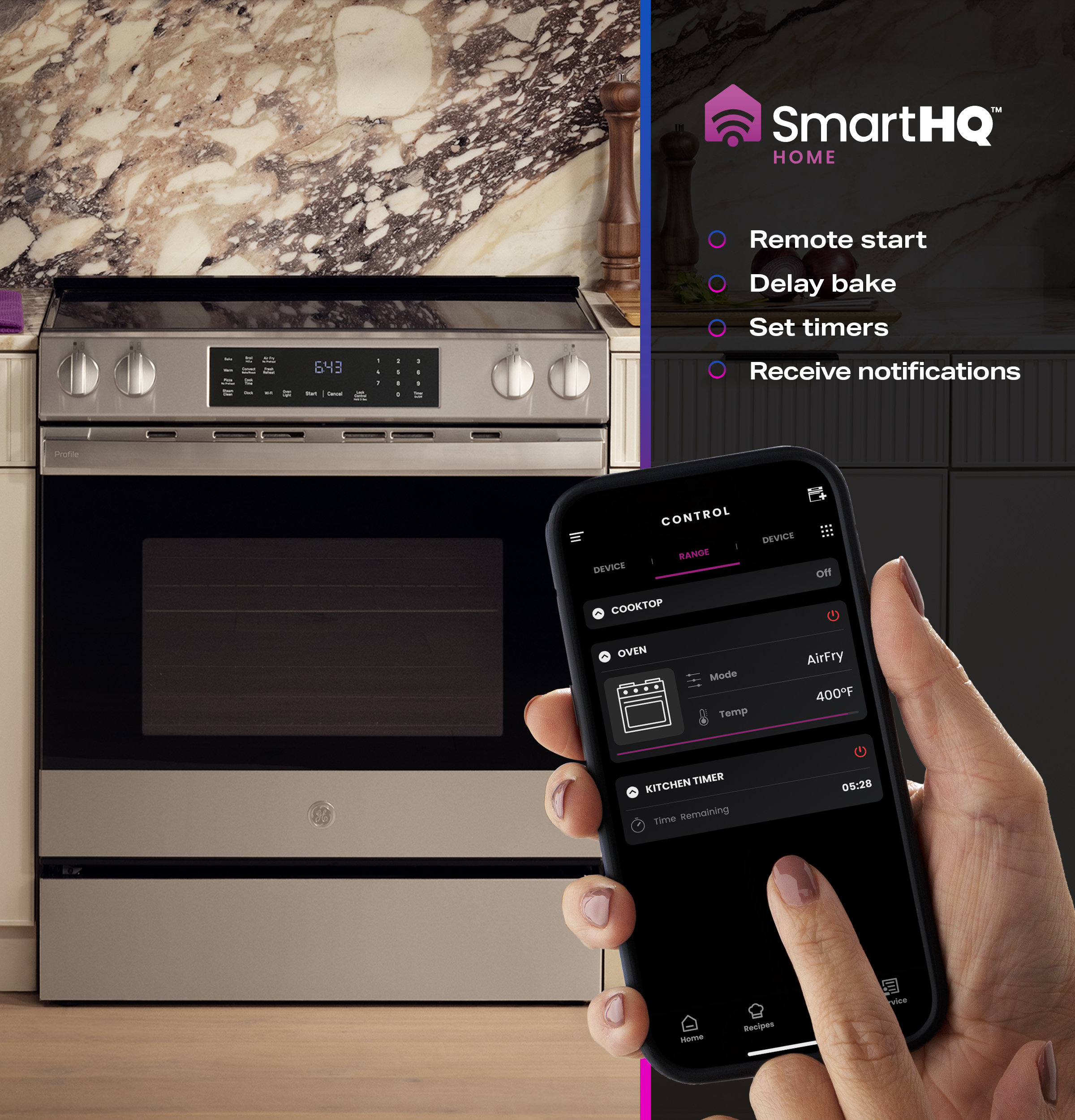 30" Smart Slide-In Induction and Convection Range with No Preheat Air Fry and EasyWash Oven Tray PHS700AYFS