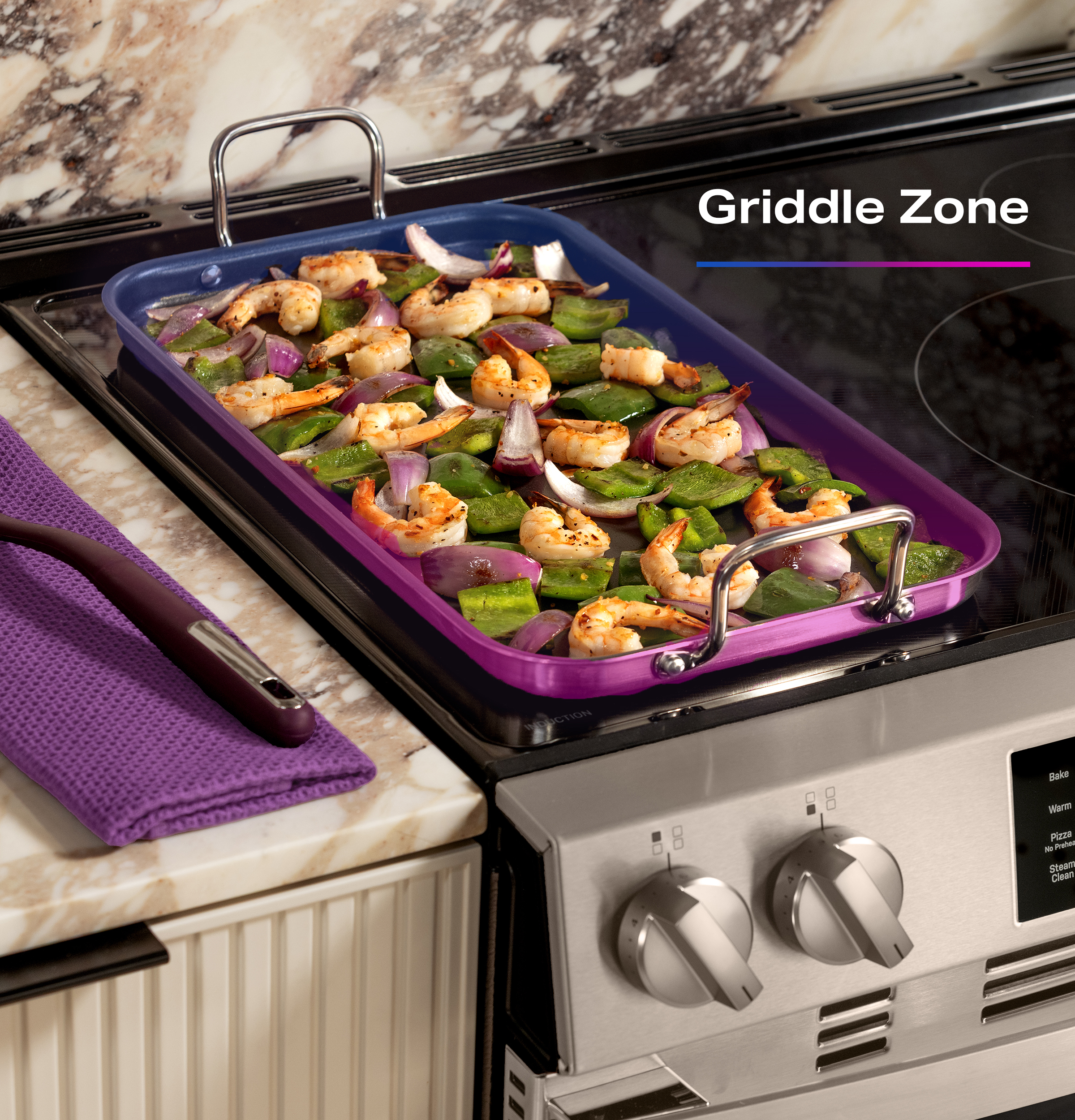 30" Smart Slide-In Induction and Convection Range with No Preheat Air Fry and EasyWash Oven Tray PHS700AYFS