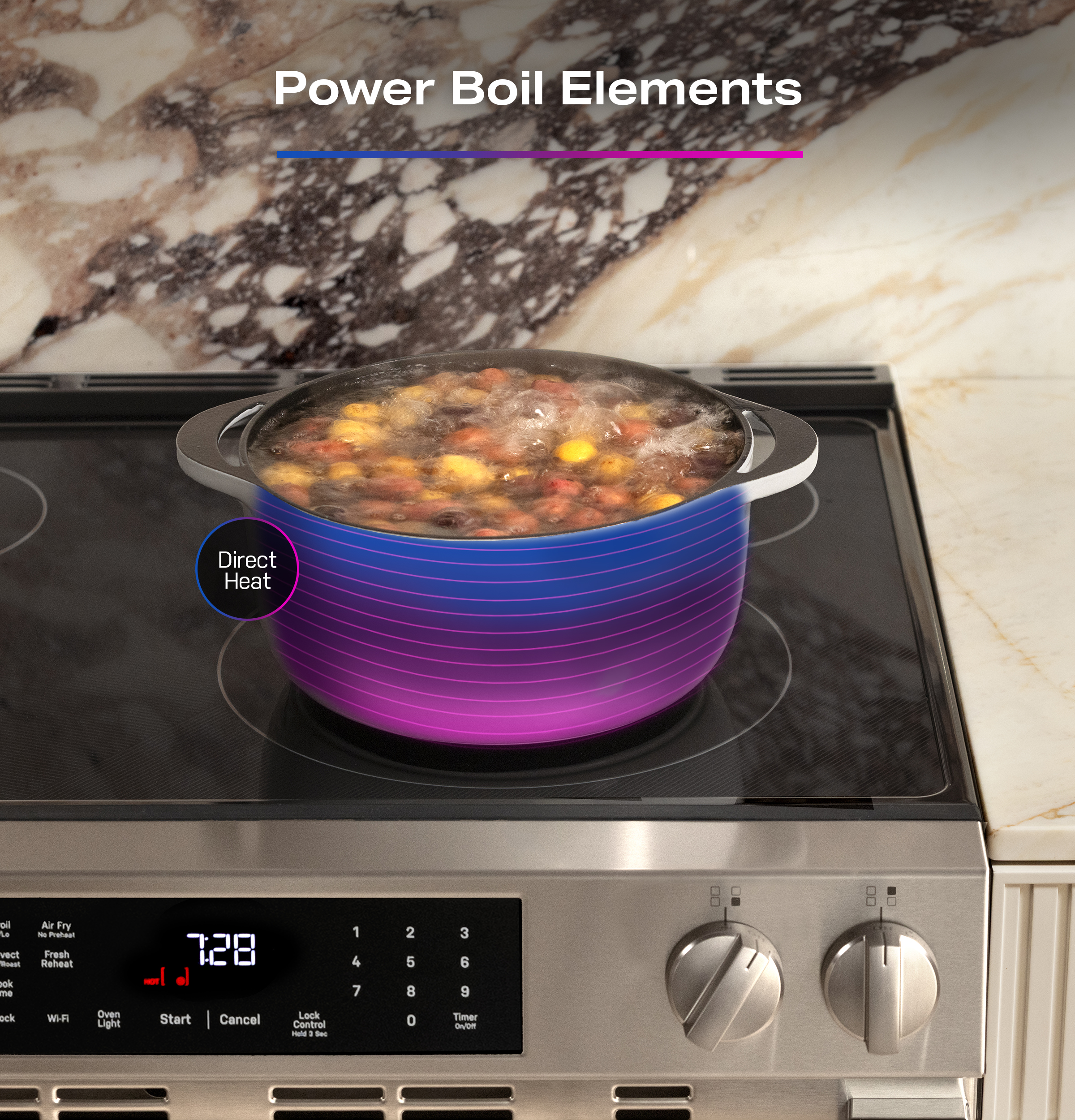 30" Smart Slide-In Induction and Convection Range with No Preheat Air Fry and EasyWash Oven Tray PHS700AYFS