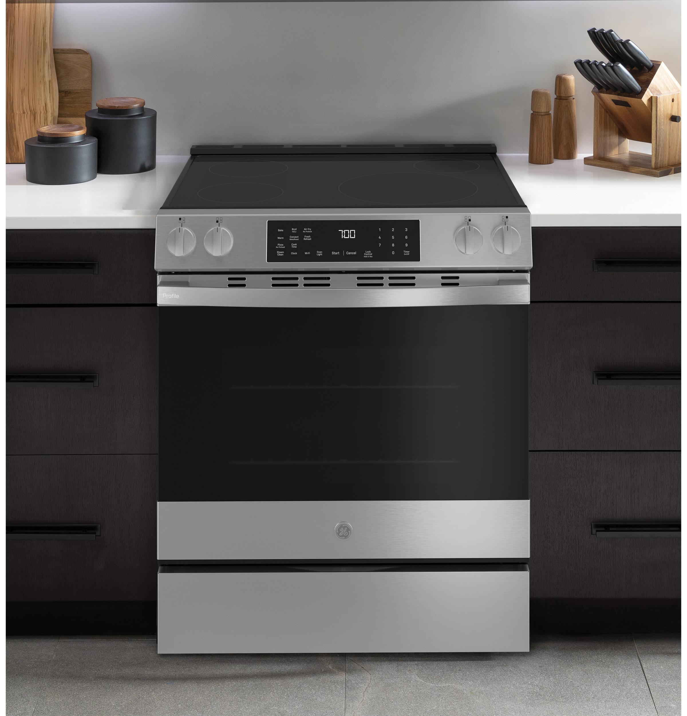30" Smart Slide-In Induction and Convection Range with No Preheat Air Fry and EasyWash Oven Tray PHS700AYFS