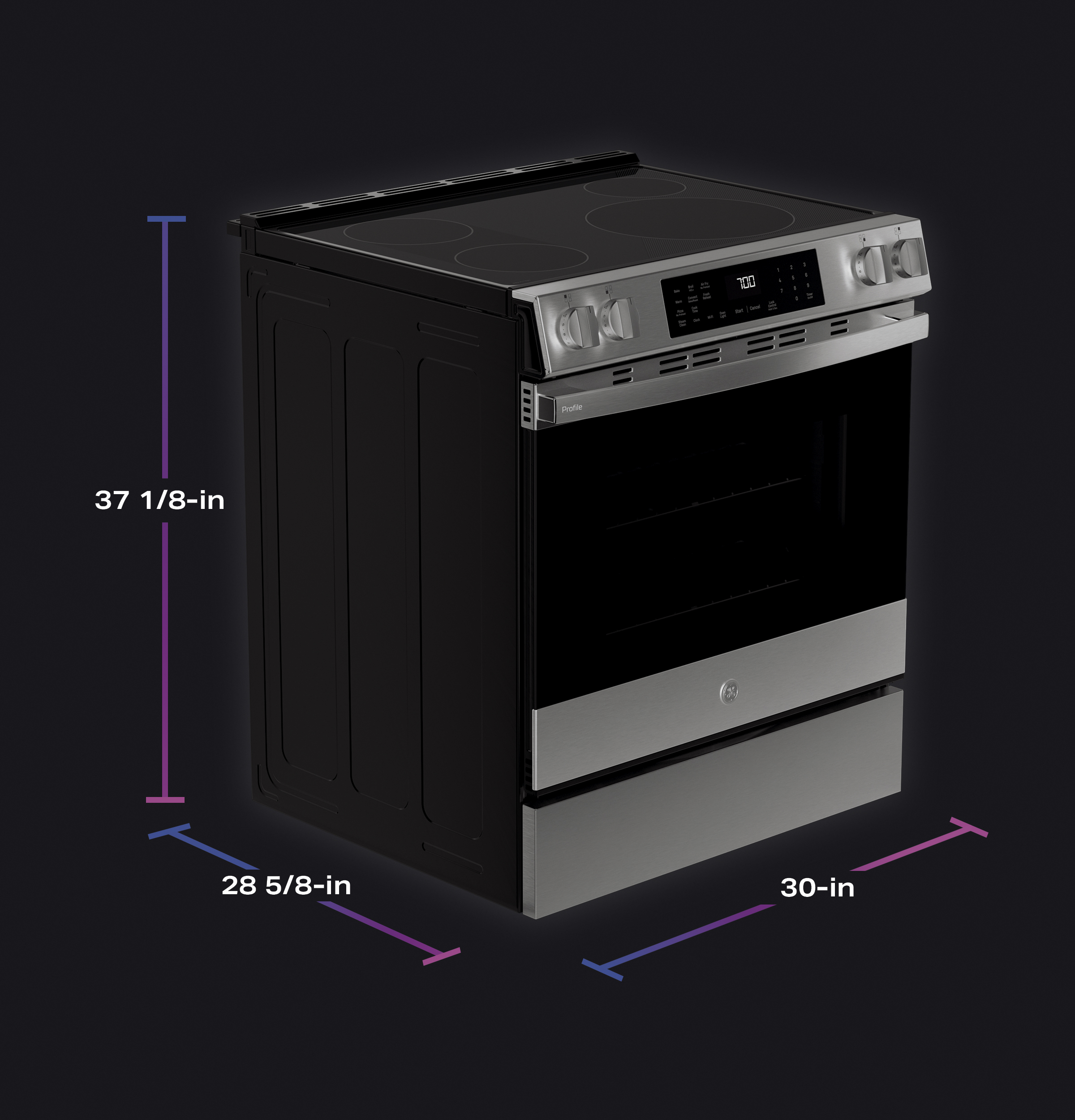 30" Smart Slide-In Induction and Convection Range with No Preheat Air Fry and EasyWash Oven Tray PHS700AYFS