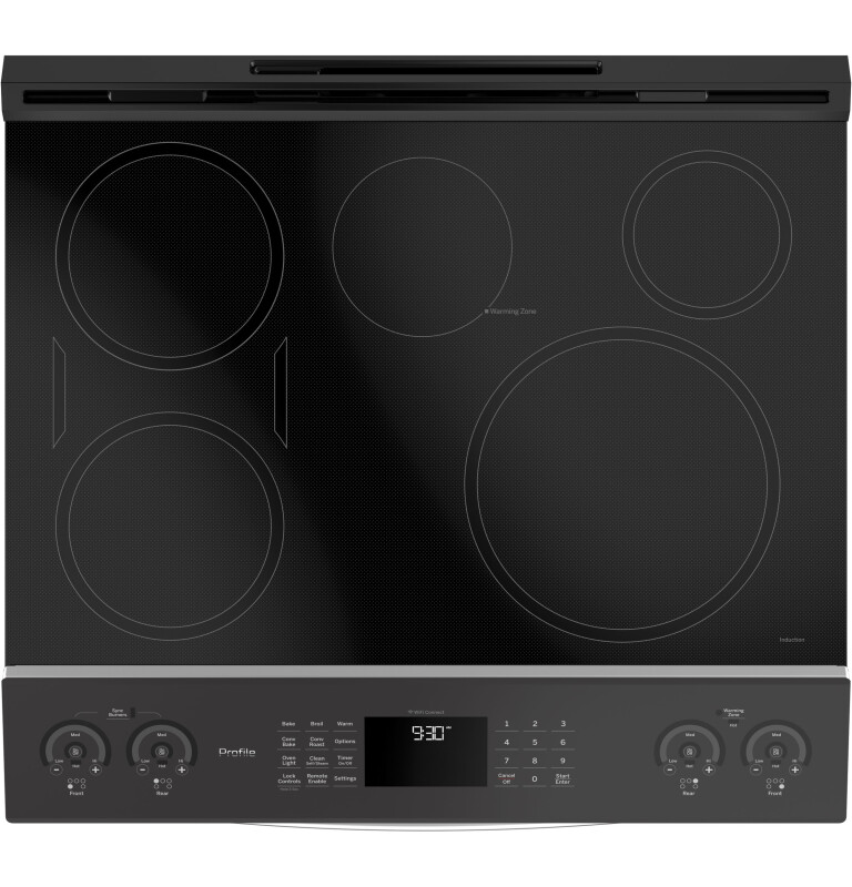 30" Smart Slide-In Front-Control Induction and Convection Range PHS930SLSS