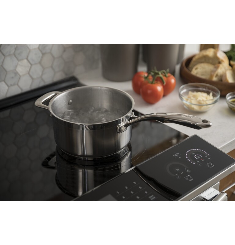 30" Smart Slide-In Front-Control Induction and Convection Range PHS930SLSS