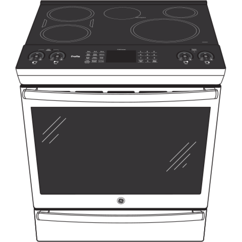 30" Smart Slide-In Front-Control Induction and Convection Range PHS930SLSS