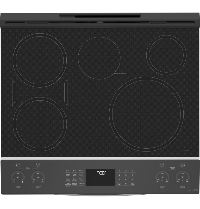 30" Smart Slide-In Fingerprint Resistant Front-Control Induction and Convection Range with No Preheat Air Fry PHS930YPFS