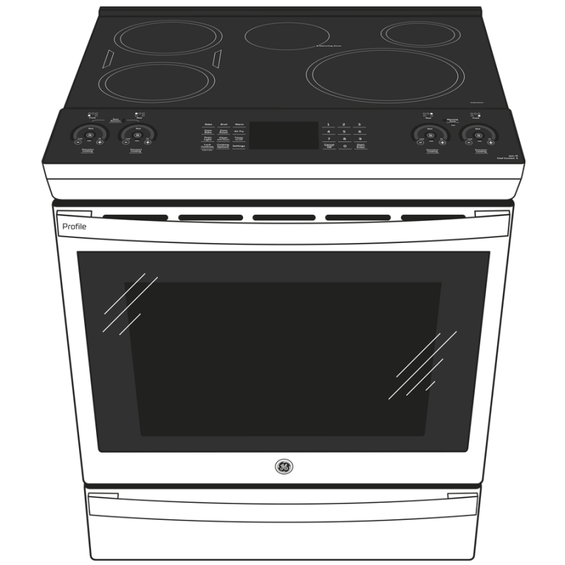 30" Smart Slide-In Fingerprint Resistant Front-Control Induction and Convection Range with No Preheat Air Fry PHS930YPFS