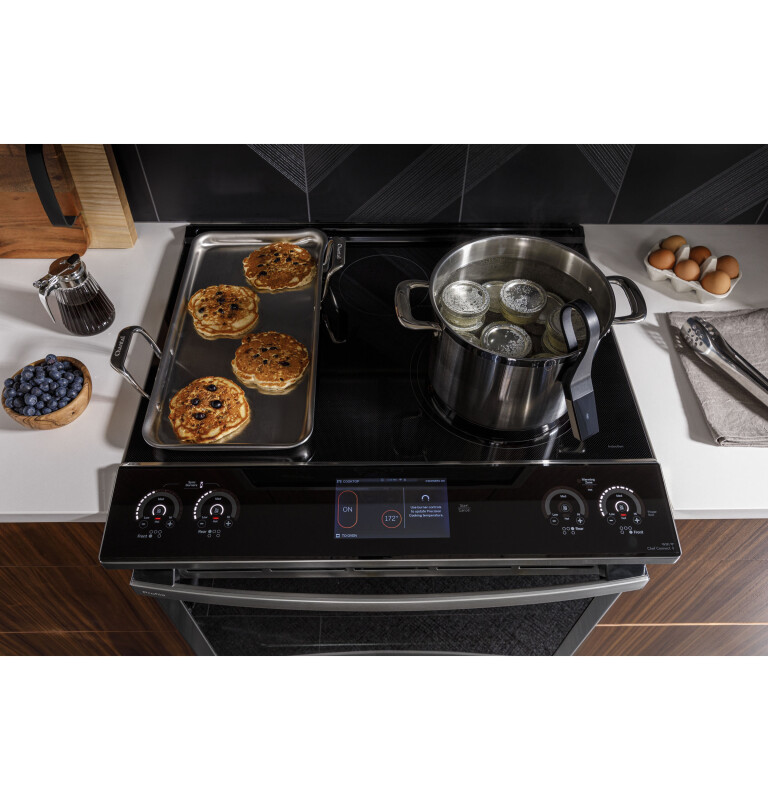 30" Smart Slide-In Fingerprint Resistant Front-Control Induction and Convection Range with No Preheat Air Fry PHS93EYPFS