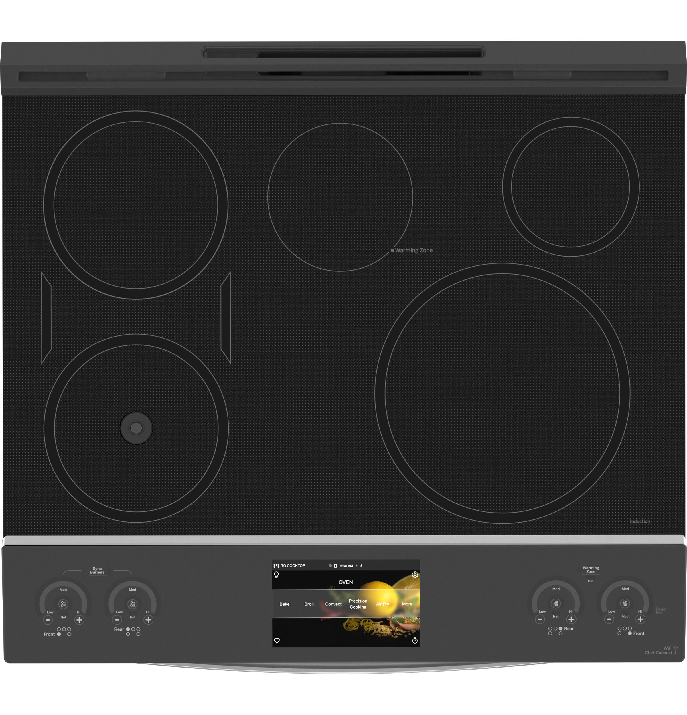 30" Smart Slide-In Front-Control Induction Fingerprint Resistant Range with In Oven Camera PHS93XYPFS