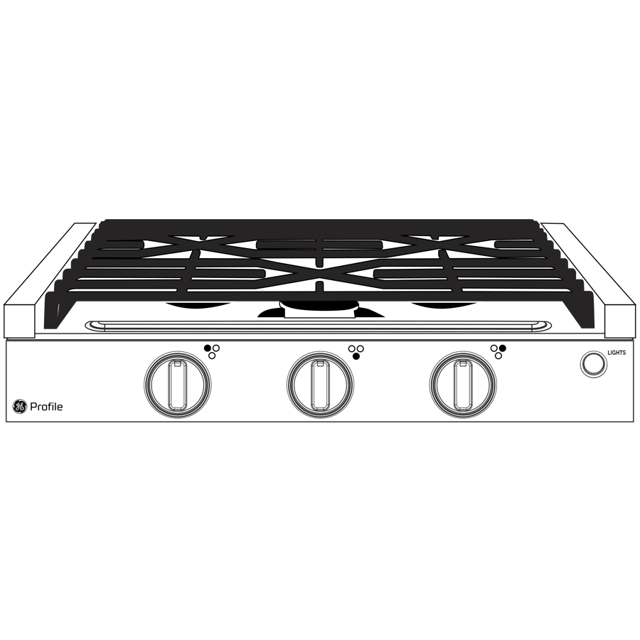 GE Profile™ 21” Electric Ignition Rangetop PLU621RWSS