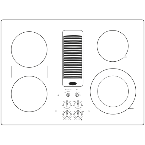 30" Downdraft Electric Cooktop PP9830DRBB