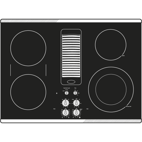 30" Downdraft Electric Cooktop PP9830SRSS