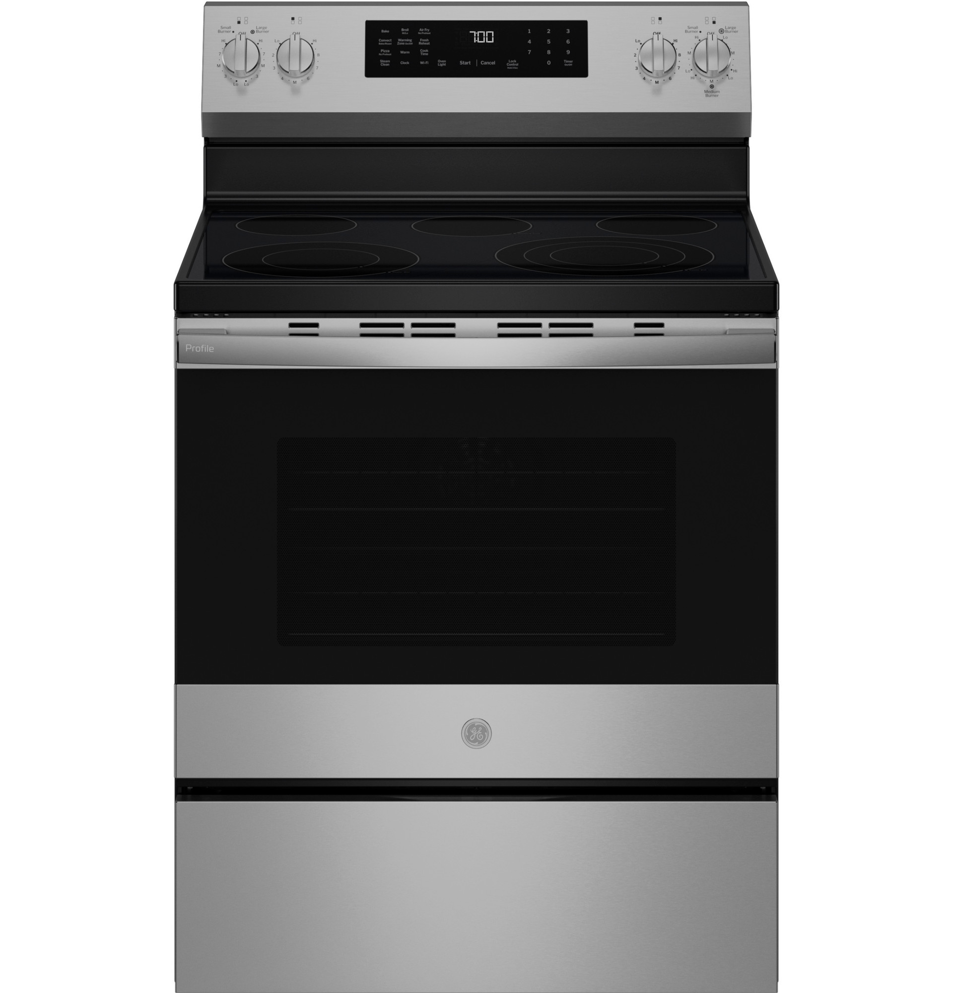 30” Smart Free-Standing Electric Convection Range with No Preheat Air Fry and EasyWash Oven Tray PRF700AYFS