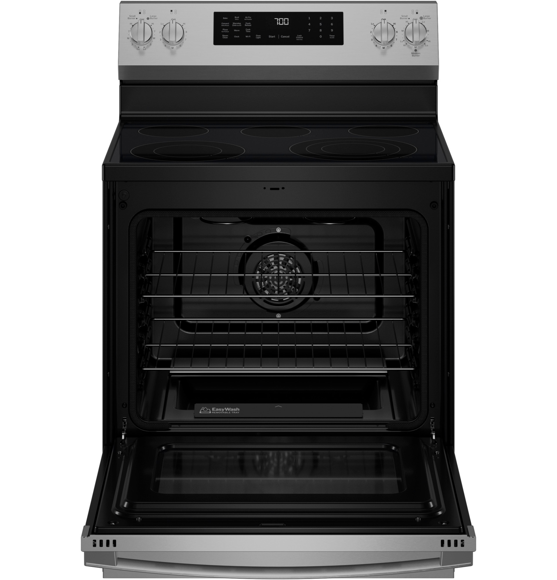 30” Smart Free-Standing Electric Convection Range with No Preheat Air Fry and EasyWash Oven Tray PRF700AYFS