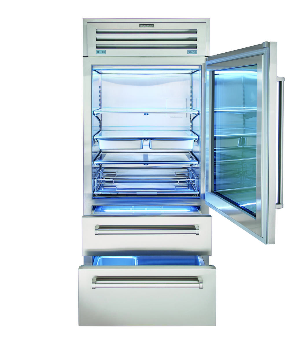 Sub-Zero 36" PRO Refrigerator/Freezer with Glass Door - Left Hinge Stainless PRO3650GLH Picture 1