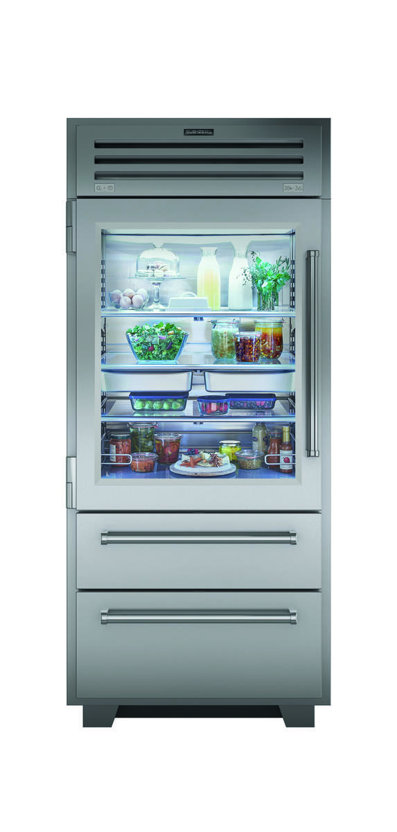 36" PRO Refrigerator/Freezer with Glass Door - Left Hinge PRO3650GLH