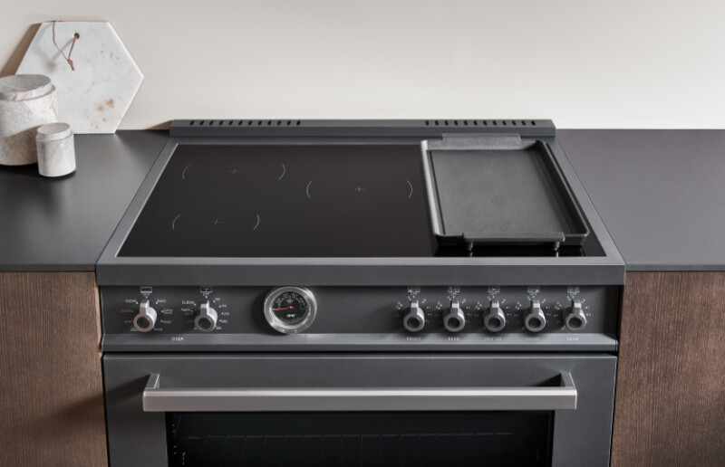 36 inch Induction Range, 5 Heating Zones and Cast Iron Griddle, Electric Self-Clean Oven PRO365ICFEPXT