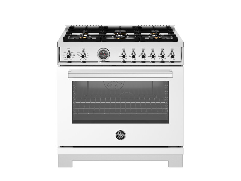 36 inch Dual Fuel Range, 6 Brass Burners and Cast Iron Griddle, Electric Self-Clean Oven PRO366BCFEPXT