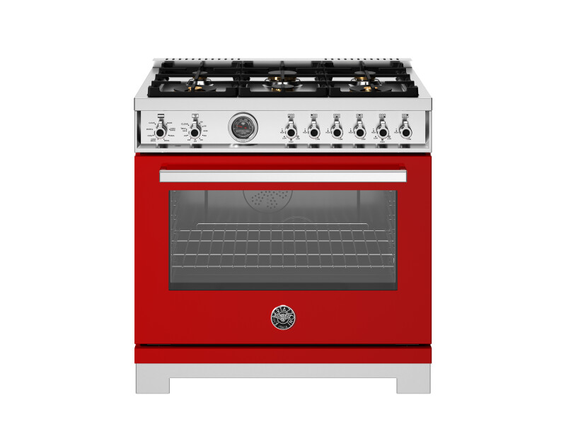 36 inch Dual Fuel Range, 6 Brass Burners and Cast Iron Griddle, Electric Self-Clean Oven PRO366BCFEPXT