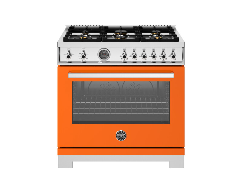 36 inch All Gas Range, 6 Brass Burners and Cast Iron Griddle PRO366BCFGMGIT