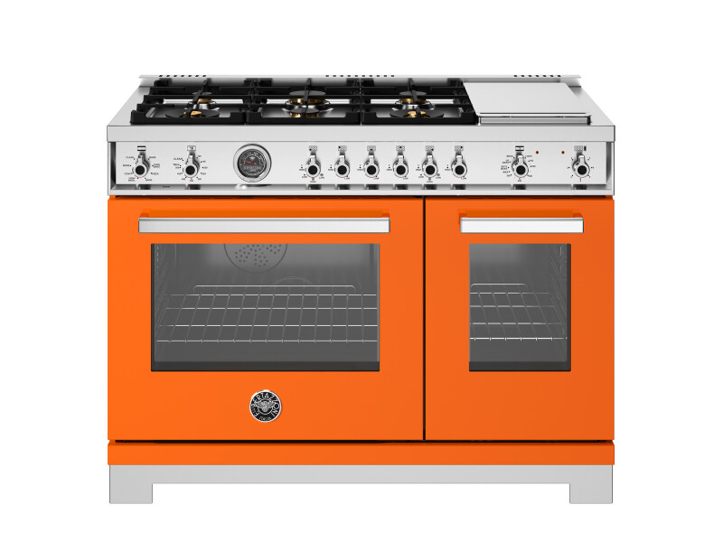 48 inch Dual Fuel Range, 6 Brass Burners and Griddle, Electric Self-Clean Oven PRO486BTFEPBIT