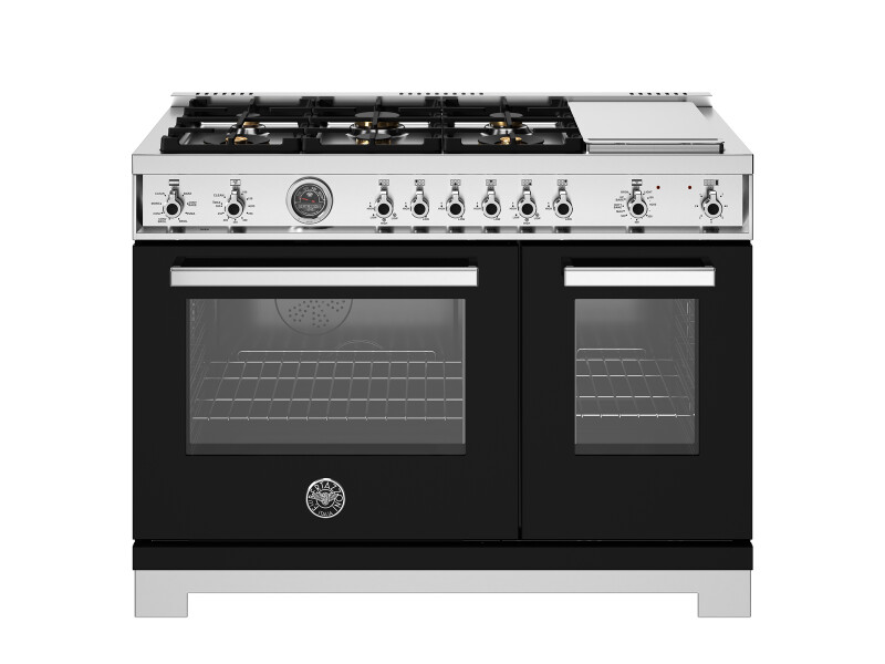 48 inch Dual Fuel Range, 6 Brass Burners and Griddle, Electric Self-Clean Oven PRO486BTFEPBIT