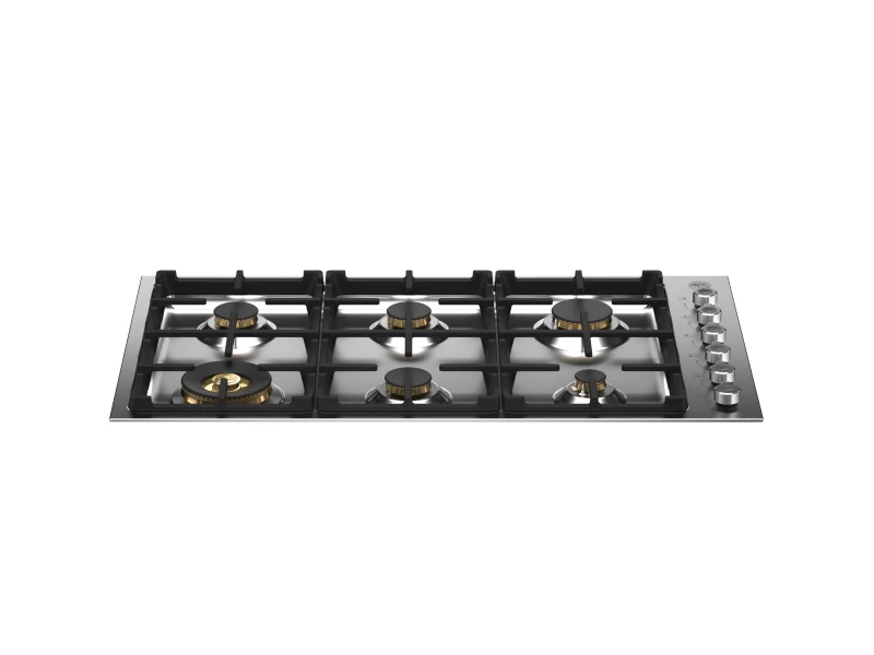 36 Drop-in Gas Cooktop 6 brass burners PROF366QBXT