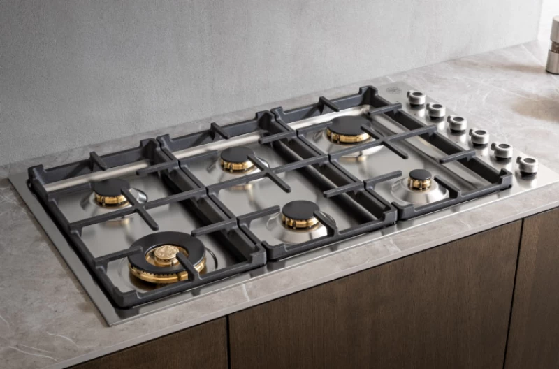36 Drop-in Gas Cooktop 6 brass burners PROF366QBXT
