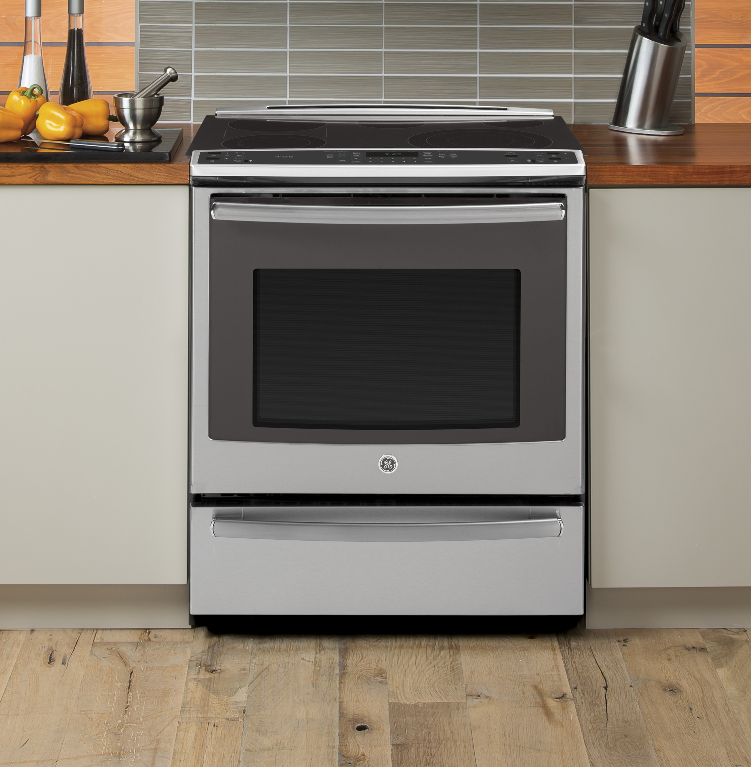 Series 30" Slide-In Front Control Electric Convection Range with Warming Drawer PS920SFSS