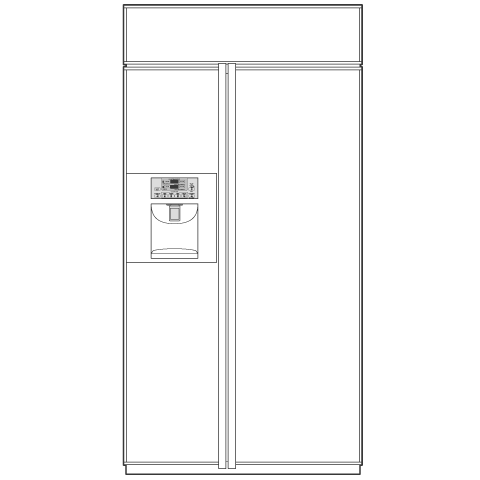 42" Built-In Side-by-Side Refrigerator with Dispenser PSB42LGRBV