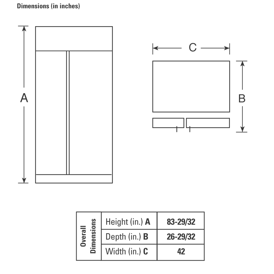 42" Built-In Side-by-Side Refrigerator with Dispenser PSB42LGRBV