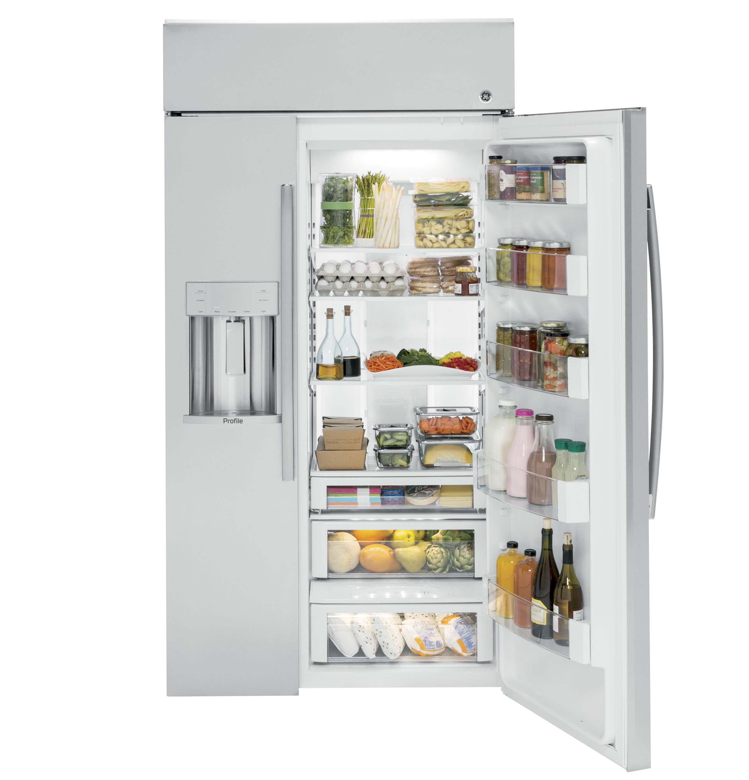 Series 48" Built-In Side-by-Side Refrigerator with Dispenser PSB48YSKSS