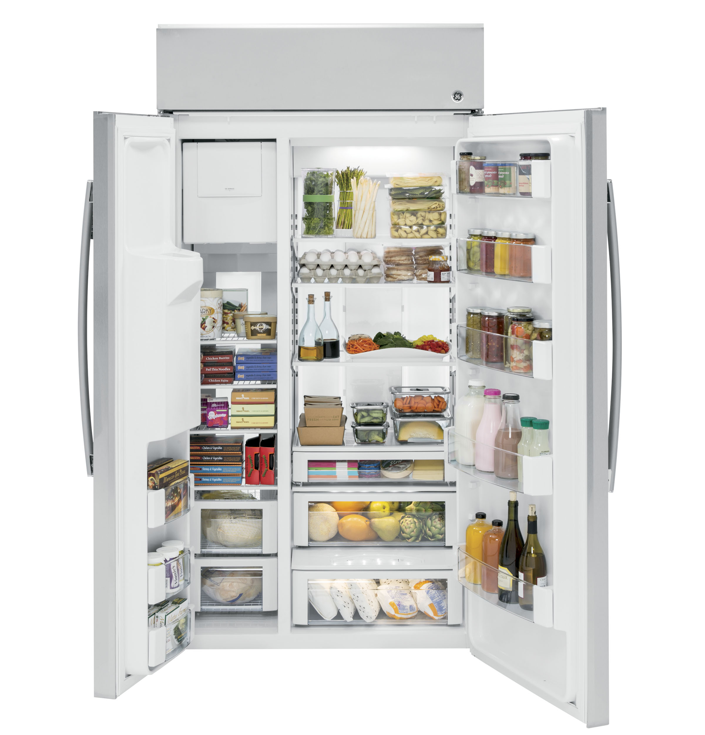 Series 48" Built-In Side-by-Side Refrigerator with Dispenser PSB48YSKSS