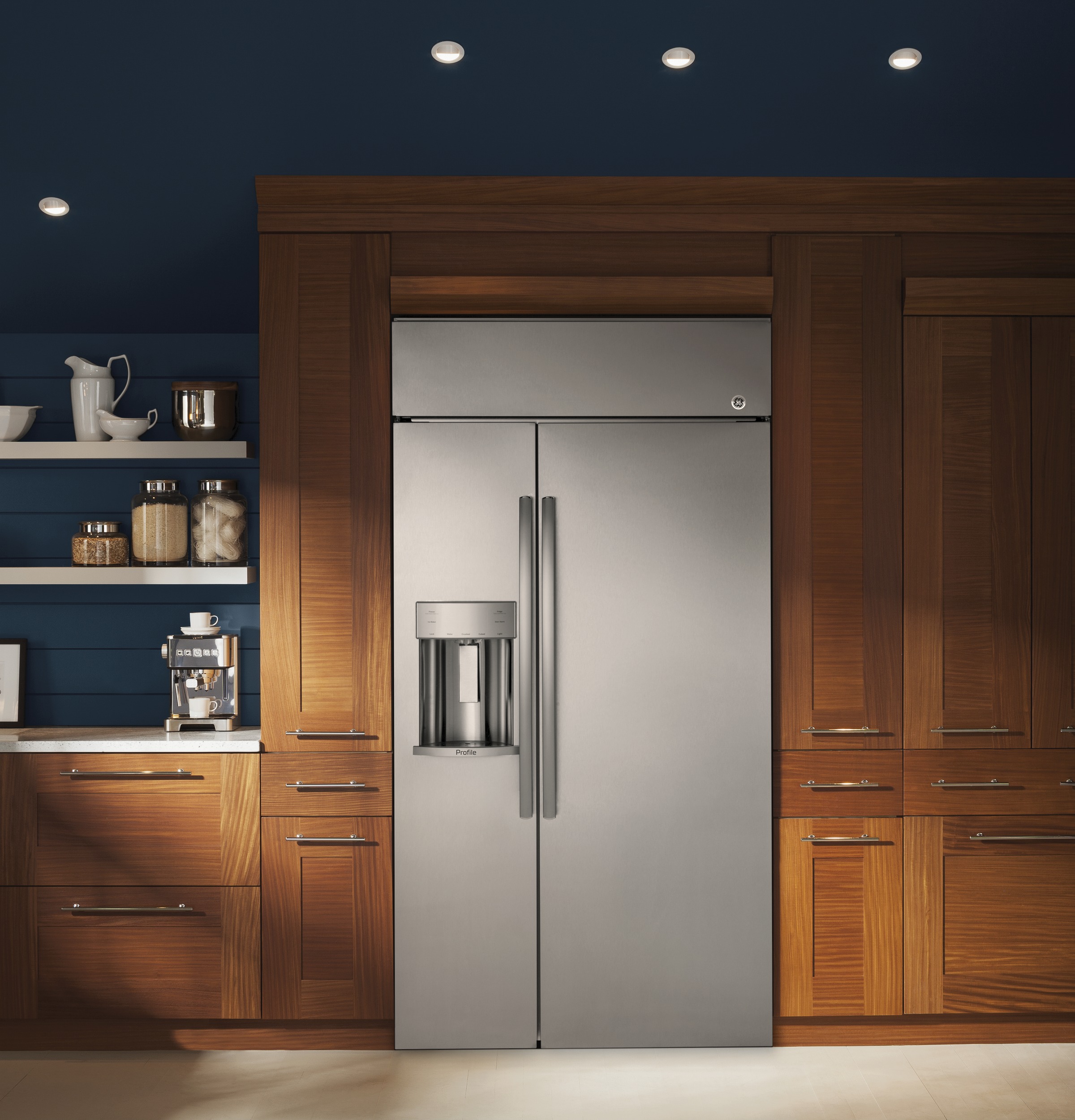 Series 48" Built-In Side-by-Side Refrigerator with Dispenser PSB48YSKSS
