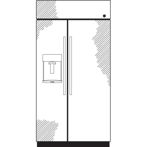 Series 48" Built-In Side-by-Side Refrigerator with Dispenser PSB48YSKSS