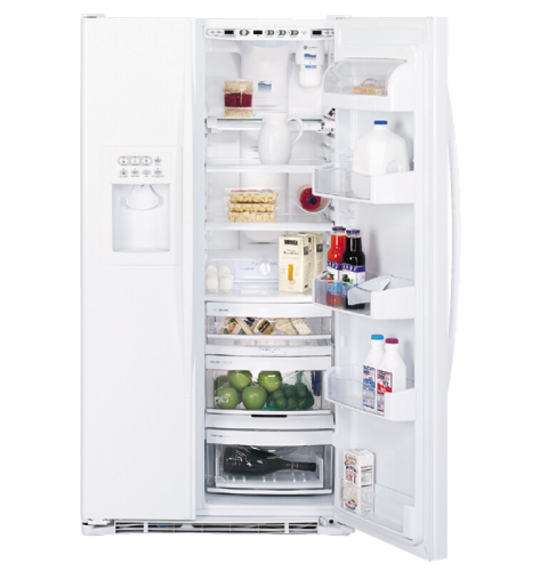 GE Profile Arctica CustomStyle 22.6 Cu. Ft. Side-By-Side Refrigerator White PSC23NGMWW Picture 1