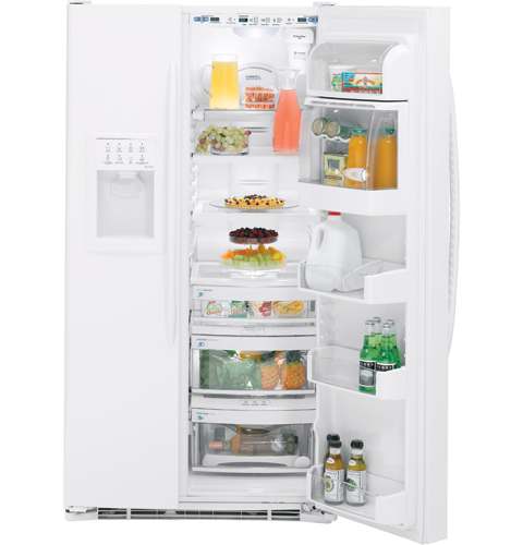 25.5 Cu. Ft. High-Gloss Side-By-Side Refrigerator with Dispenser PSF26PGSWW