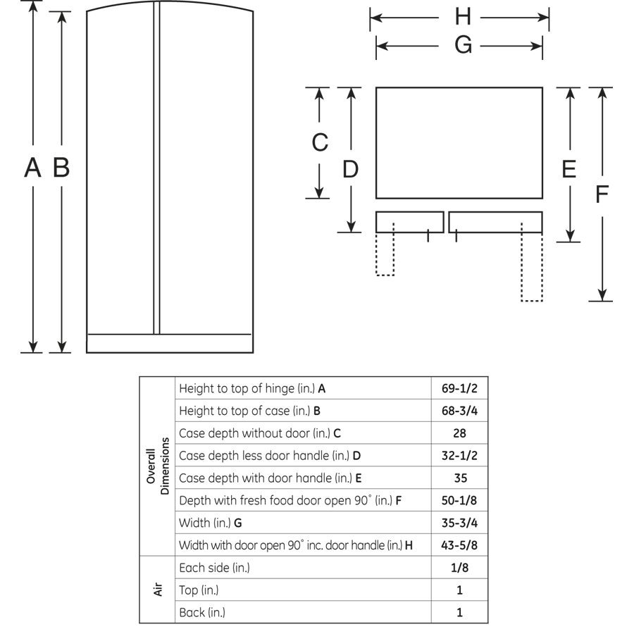 25.6 Cu. Ft. Side-by-Side Refrigerator PSHS6YGZSS